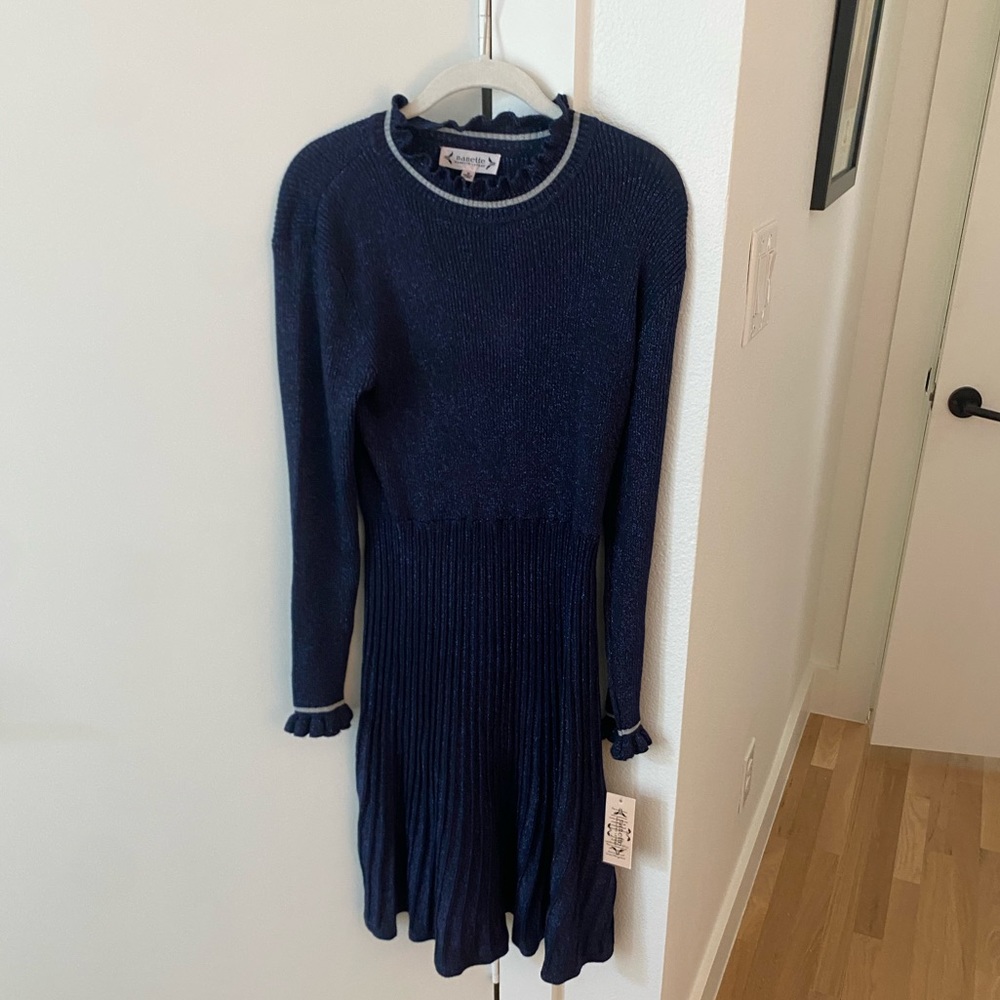 NWT Nannette Lepore navy ruffle dress
